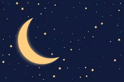 پسزمینه شب با ماه و ستارهها - طراحی وکتور زیبا و آرامشبخش