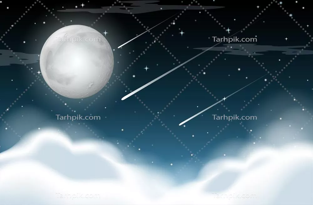 وکتور تصویرسازی صحنه پسزمینه شبانه با جزئیات زیبا و نورپردازی جذاب