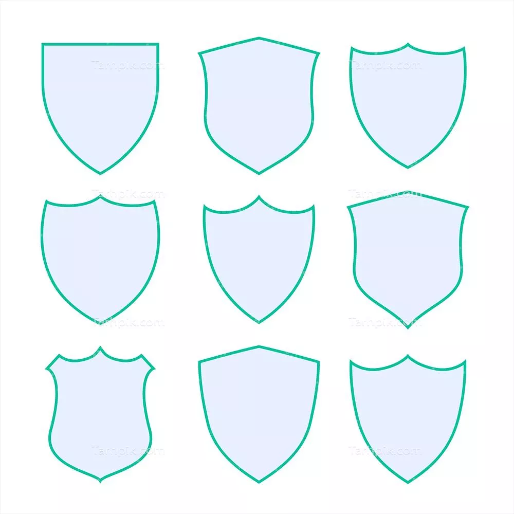 شیلد محافظ نهگانه با حاشیه سبز - طراحی گرافیکی و وکتور