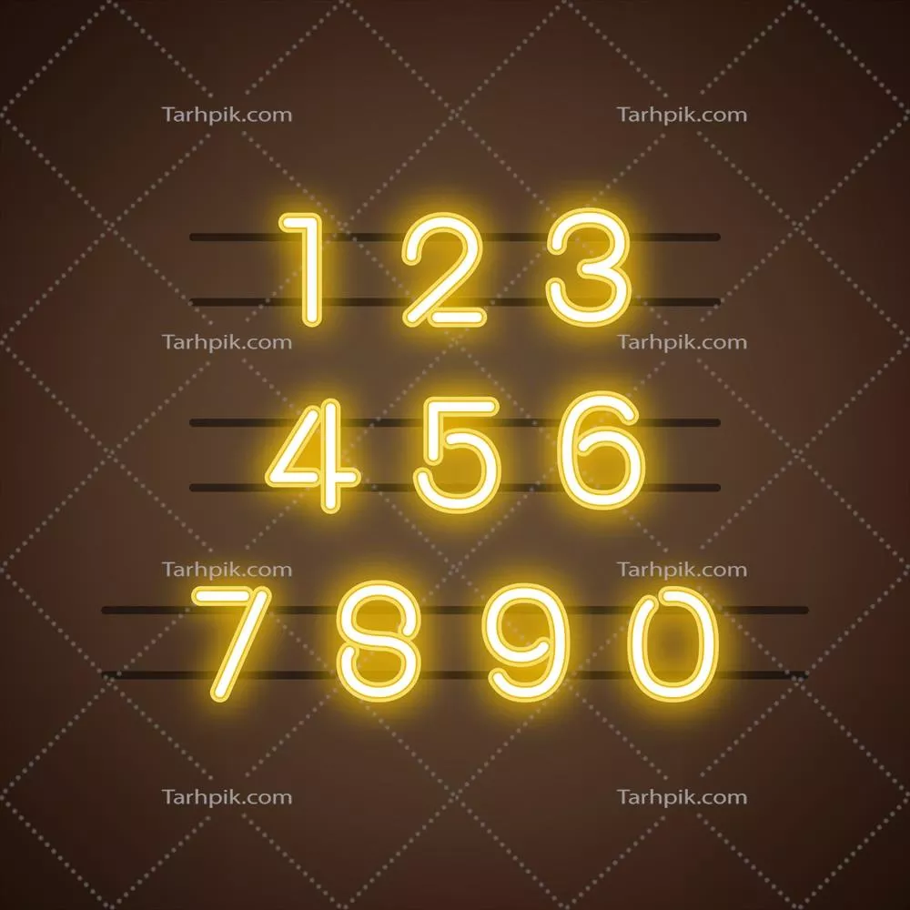 سیستم عددی ارقام ۰ تا ۹ به صورت وکتور برای طراحیهای گرافیکی