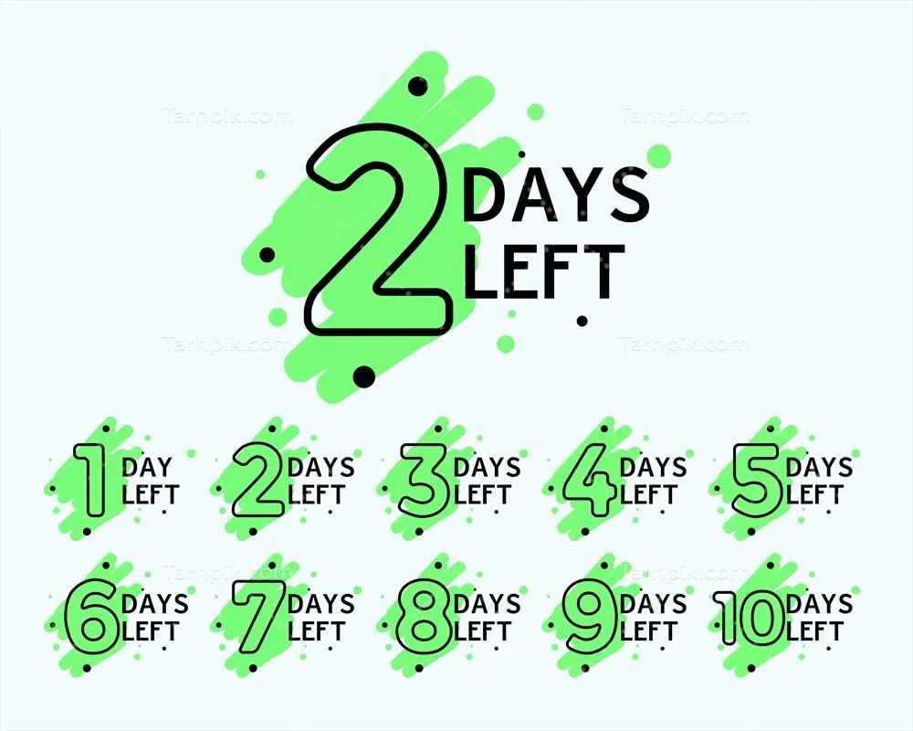 تعداد روزهای باقیمانده: نمادها و برچسبهای وکتور با طراحی زیبا و جذاب