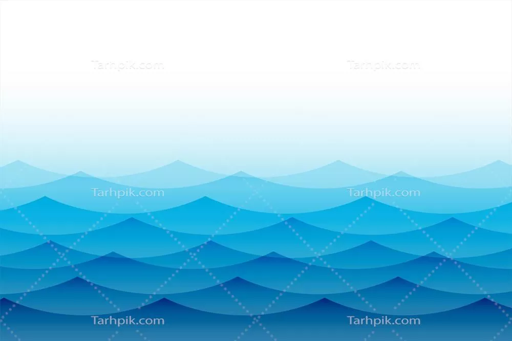 طرح وکتور پس زمینه با طلوع آفتاب بر روی امواج و آب دریا