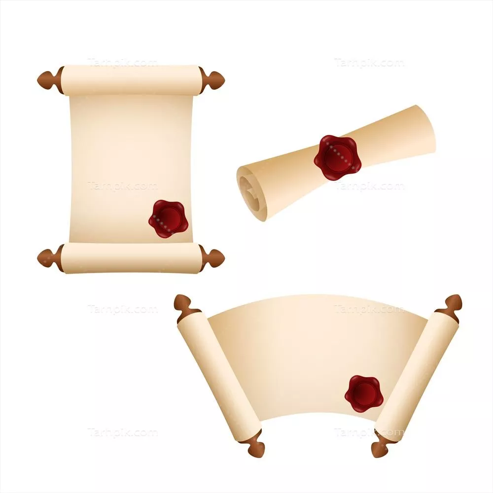 طرح وکتور Scroll قدیمی بر روی کاغذ پوستی فرسوده و کهنه