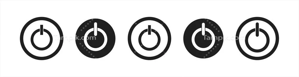 وکتور مجموعه آیکون های روشن و خاموش: دکمه های خاموش کردن و نماد قدرت