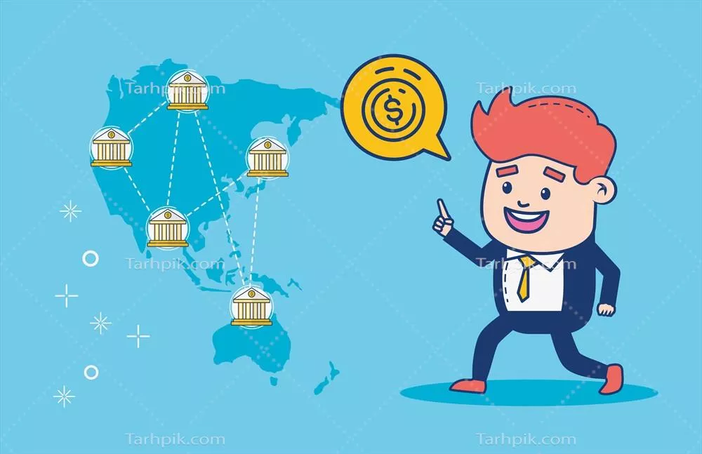 شخصیت وکتور مرتبط با بانکداری آنلاین و خدمات مالی دیجیتال