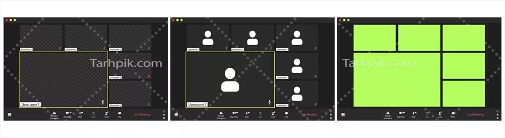 وکتور صفحه فرود کنفرانس آنلاین برای ۶ نفر - محتوای مجازی و کاربردی