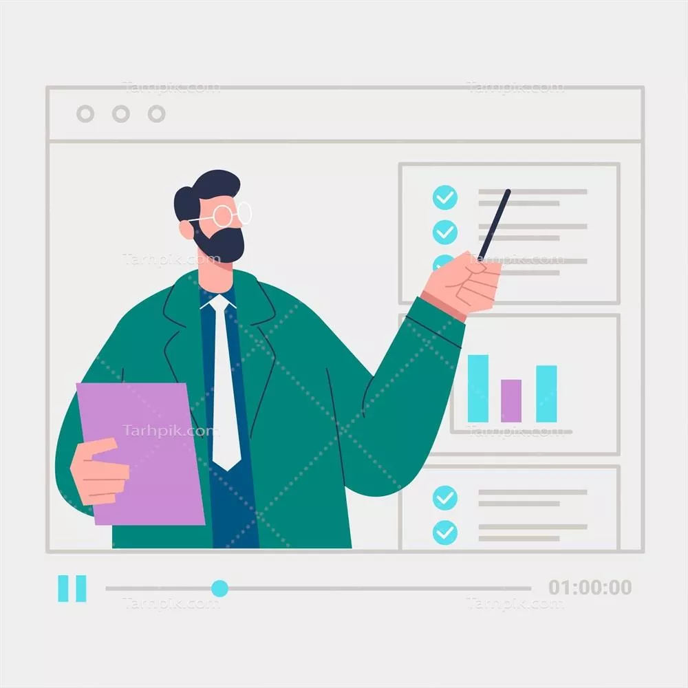 مفهوم دورههای آنلاین: طراحی و تصویرسازی وکتور برای آموزش مجازی