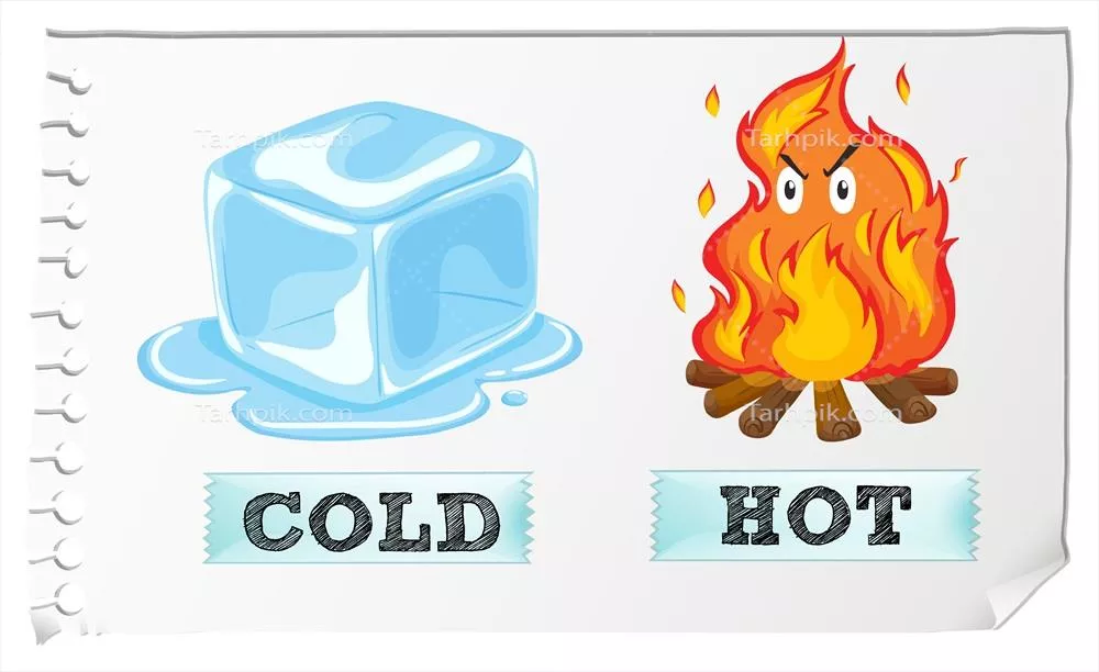 بررسی صفات متضاد: متضاد سرد و گرم به صورت وکتور