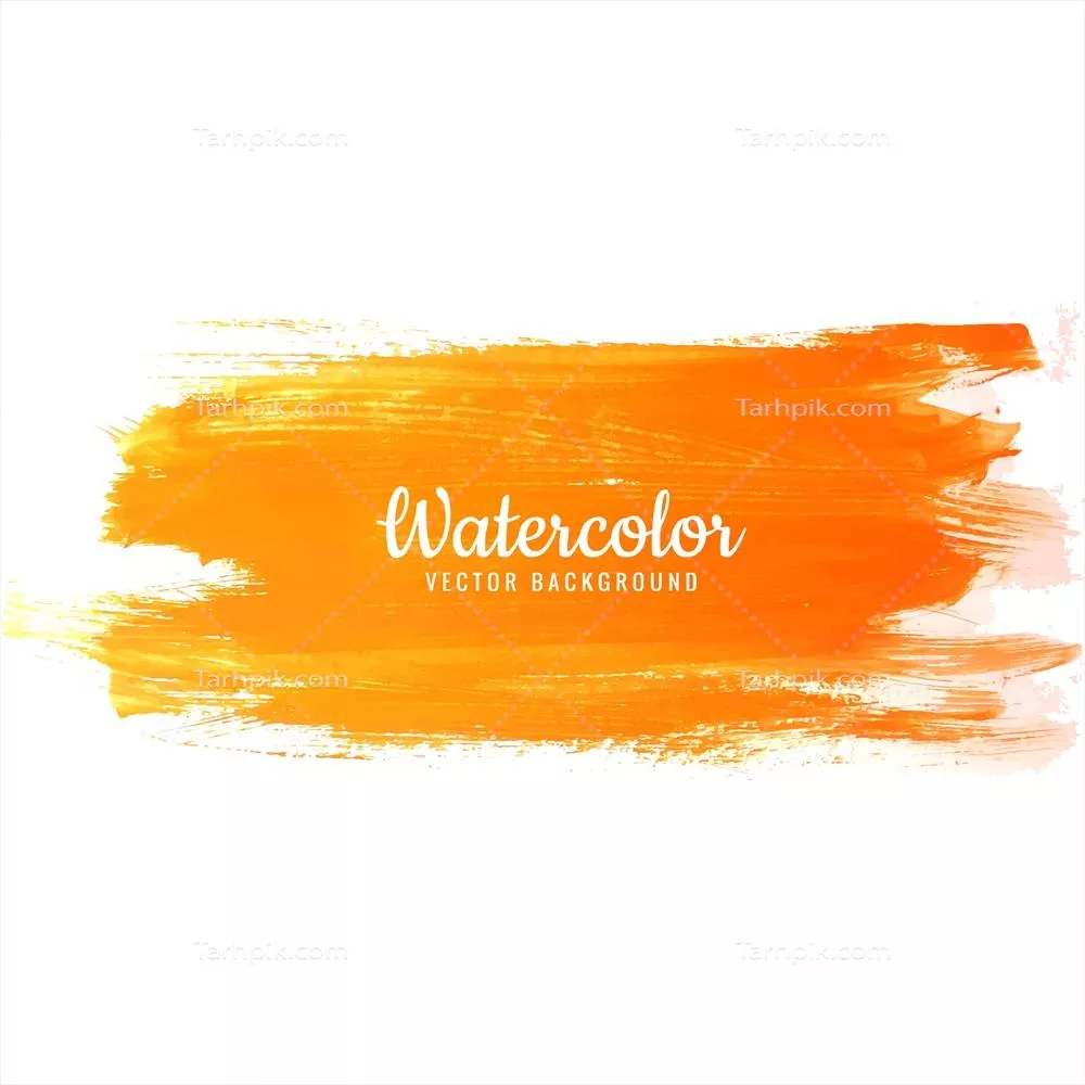 وکتور تصویر با ترکیب رنگ نارنجی بر روی زمینه آبرنگی