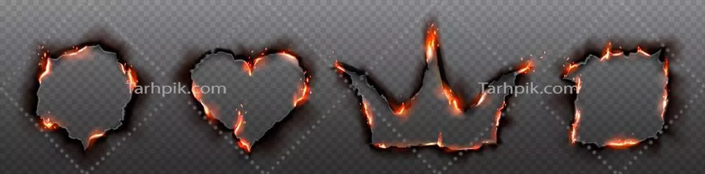 وکتور قاب سوراخ سوزنی نارنجی با تاج و شکل قلبی خلاقانه