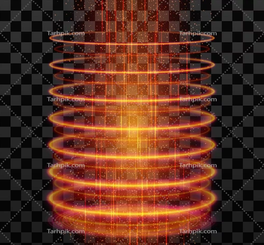 افکت پورتال نور نارنجی با پس زمینه شفاف و وکتور