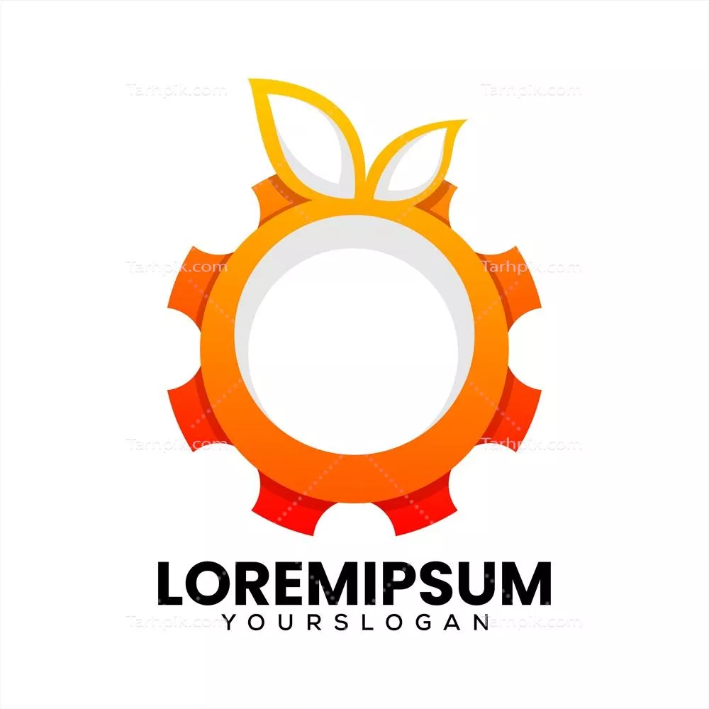 وکتور الگوی طراحی لوگو با گرادیانت نارنجی برای استفاده به عنوان تم رنگی