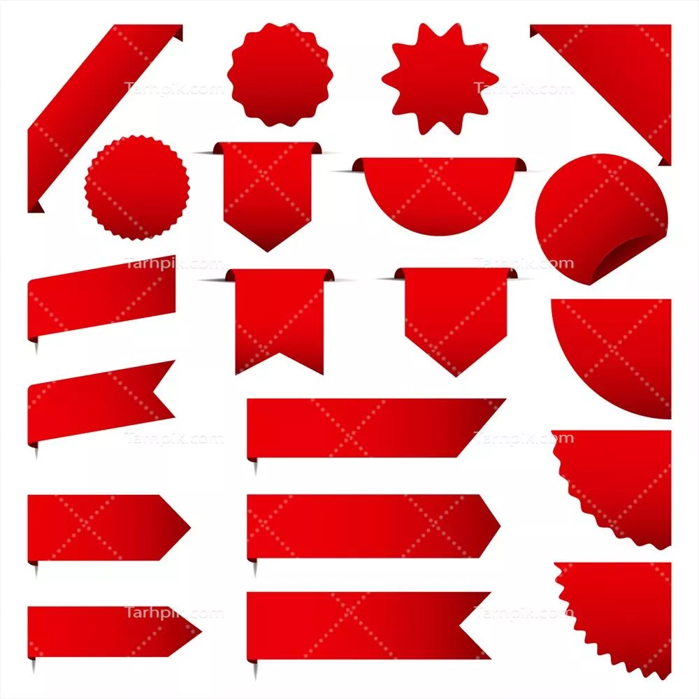 وکتور سفارش آنلاین بنرهای وب قرمز ریبون برای خرید فوری و راحت