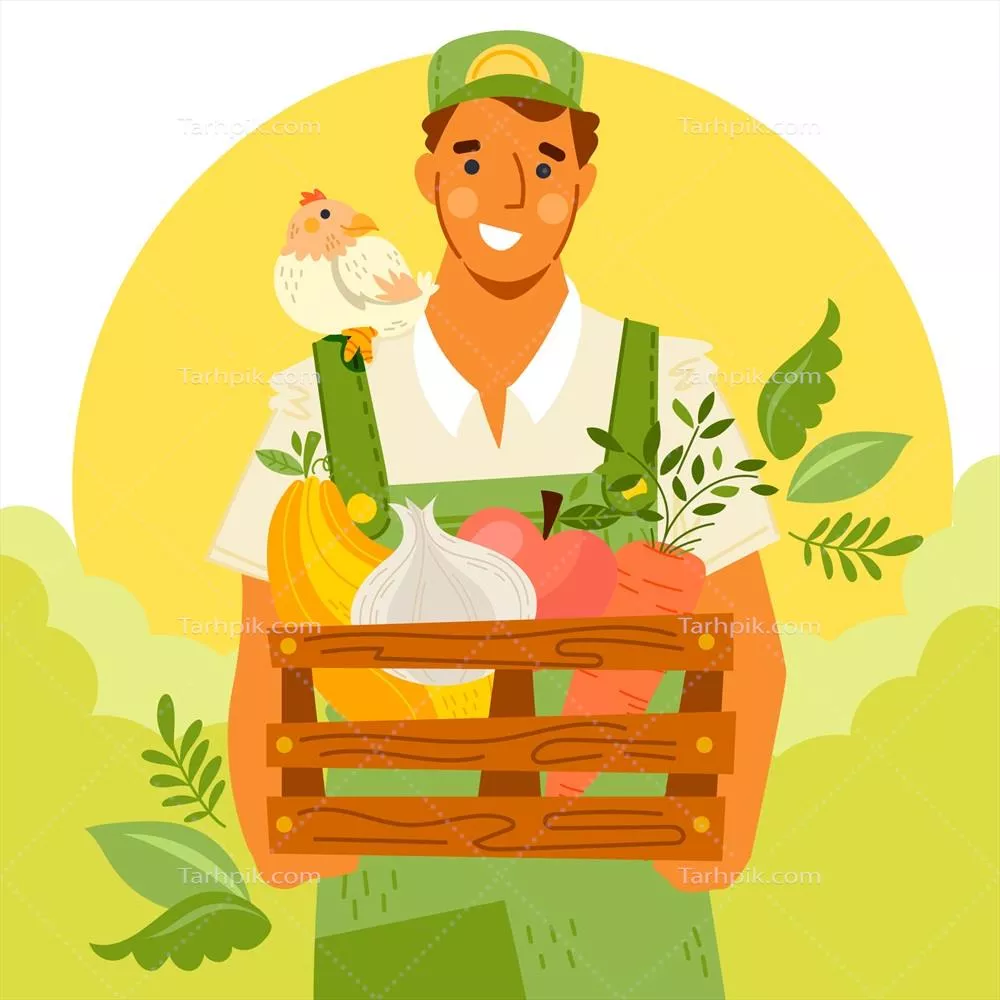 مفهوم کشاورزی ارگانیک: تصویر وکتور برای ترویج کشاورزی پایدار