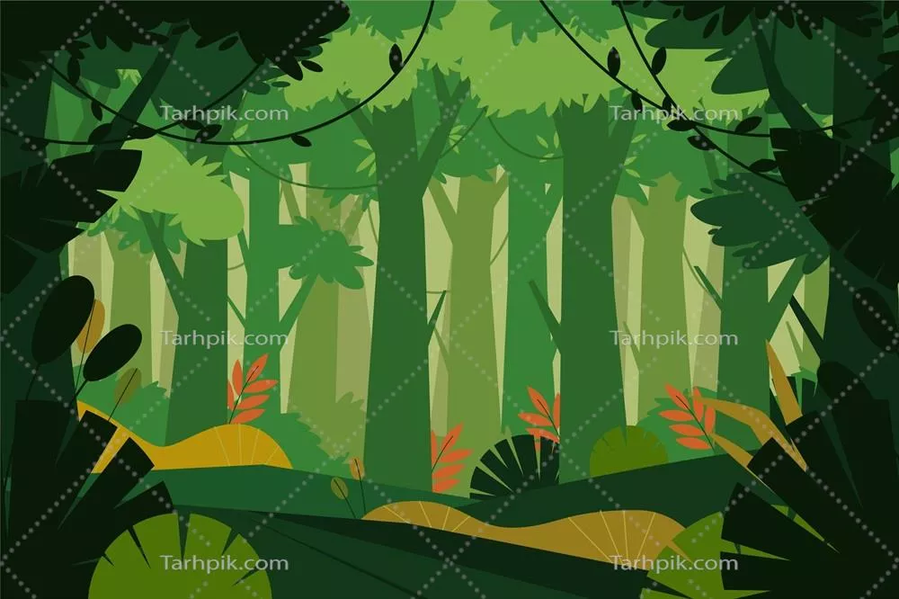 پسزمینه آلی صاف جنگلی - وکتور با کیفیت بالا و متنوع