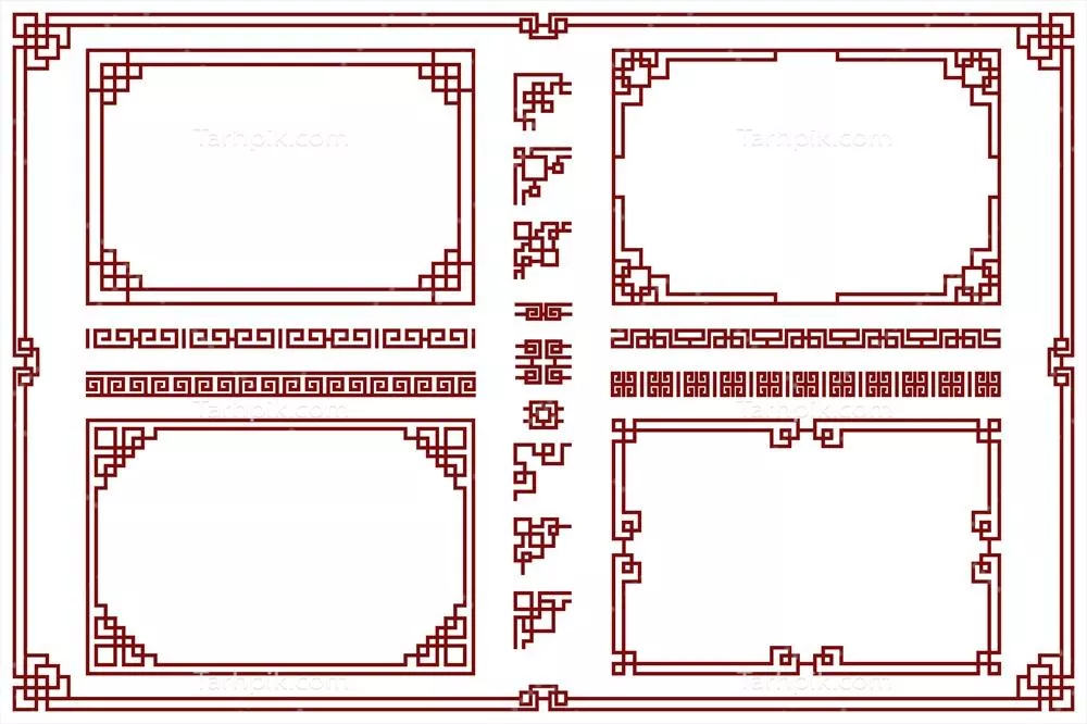 مجموعه وکتور قاب‌های شرقی با طراحی مجلل و هنری