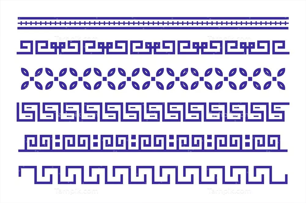 مجموعه حاشیه های تزئینی یونانی - 4 وکتور با طراحی خاص