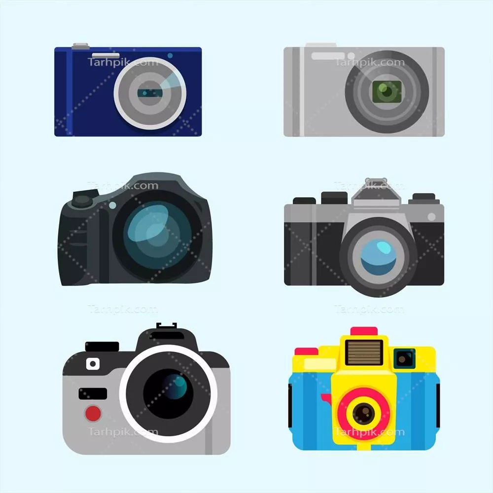 بسته دوربینهای پلاروید دیجیتال وکتور برای طراحیهای نوآورانه