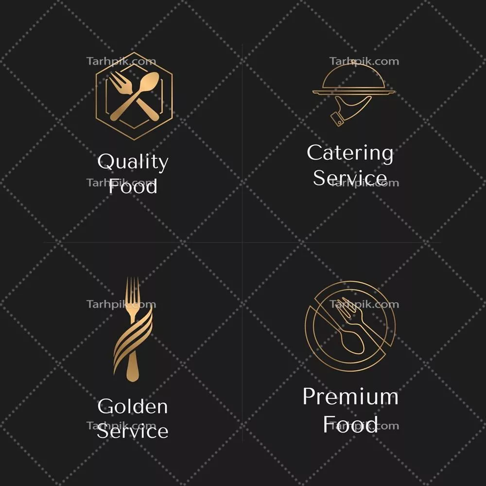 بسته لوگوهای وکتور گرادیان برای خدمات تهیه غذا