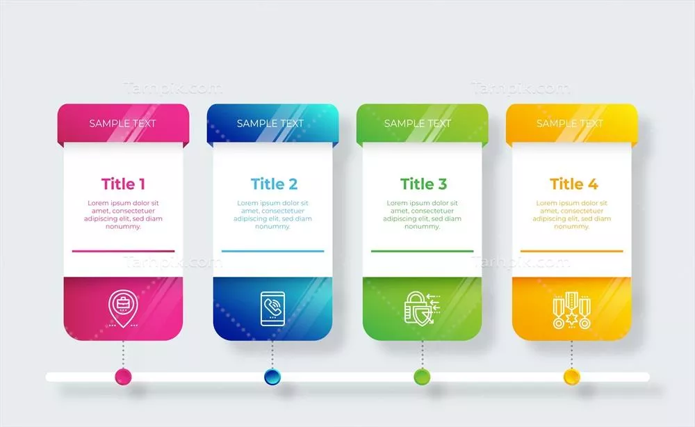 وکتور مجموعه گرافیک اطلاعاتی با گرادیانت برای مراحل مختلف طراحی