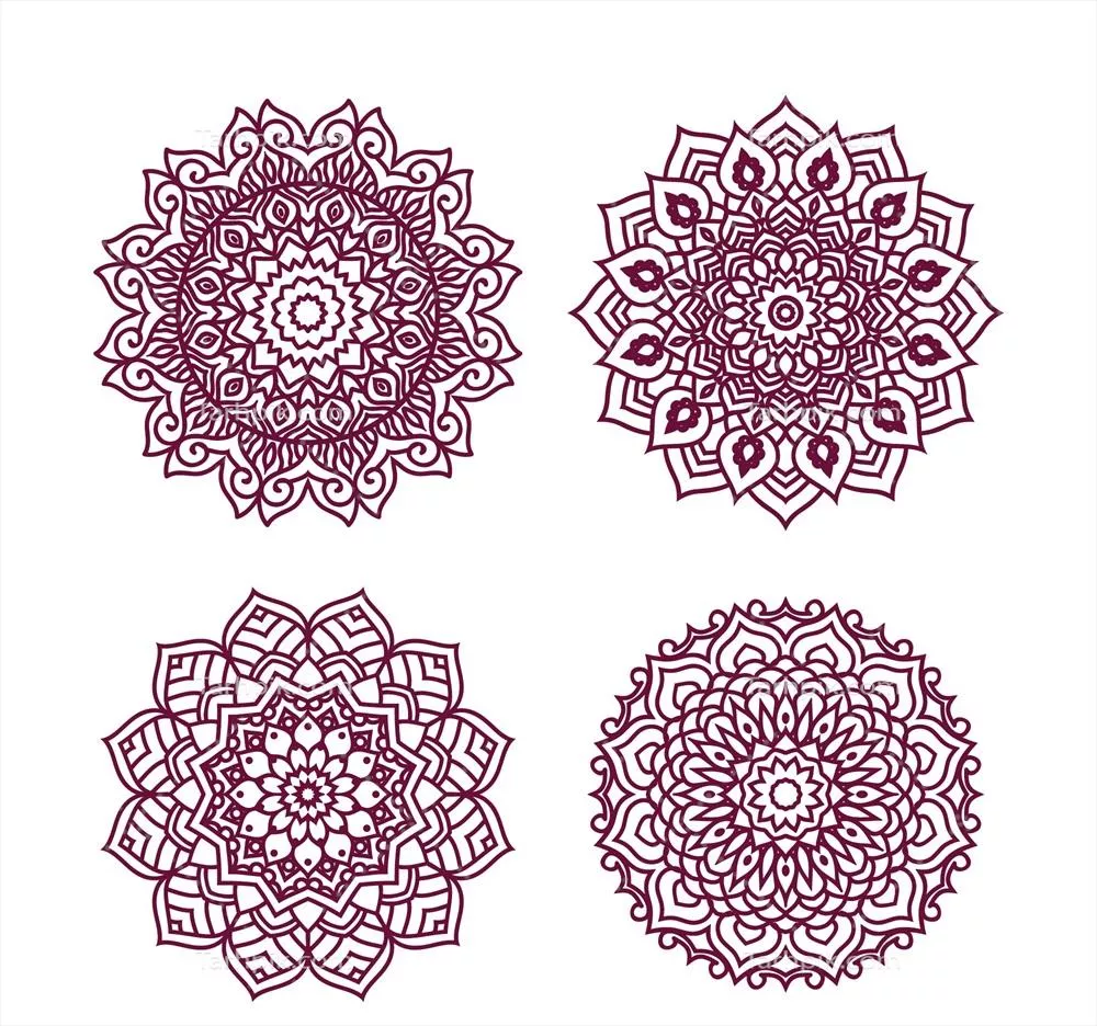 بسته هنر دستکشیده و شیک از الگوهای ماندالا - طراحی و وکتور