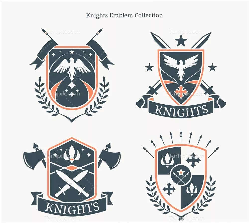 پک وکتور نشان های هِرالدی وینتج با طراحی سپرها