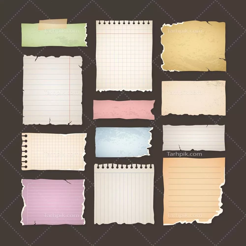 مجموعه وکتور کاغذهای قدیمی و یادگاری برای ساخت آلبوم