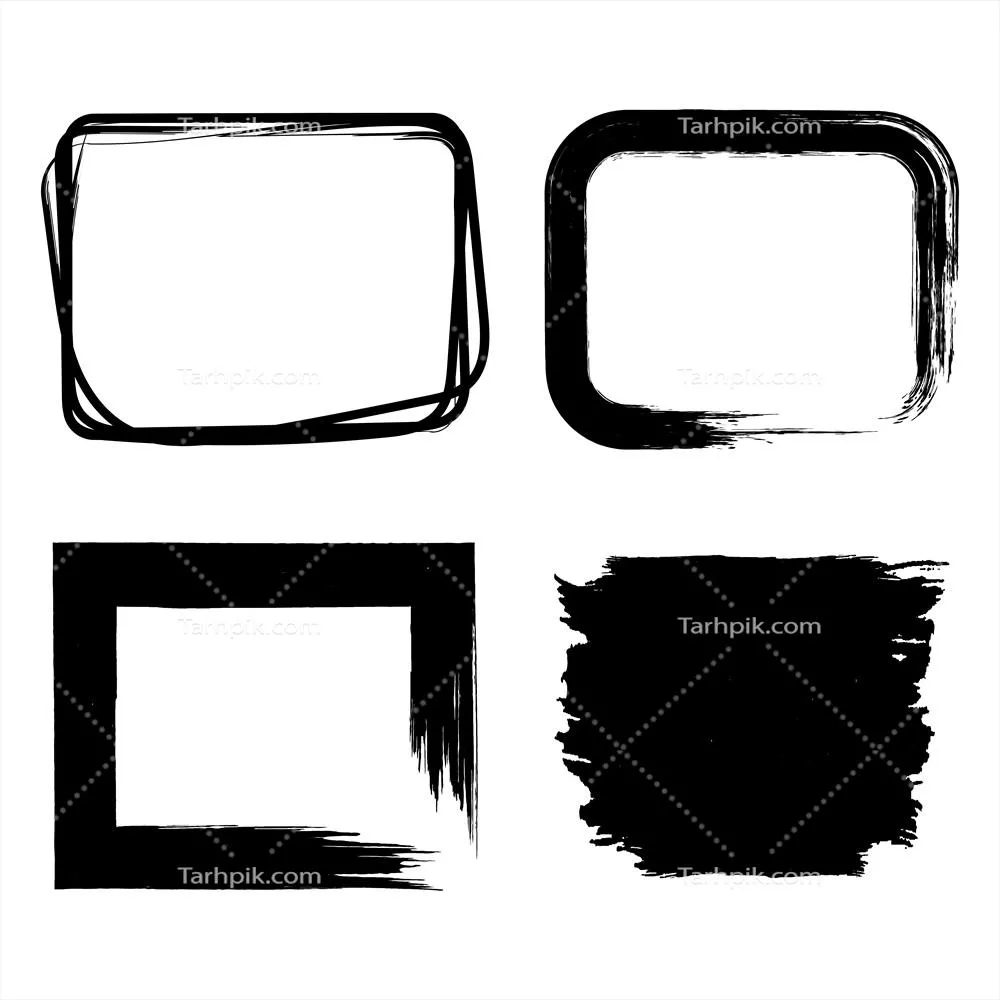 وکتور فریم‌های مستطیلی گرانج با برس رنگی در سبک‌های مختلف و متنوع