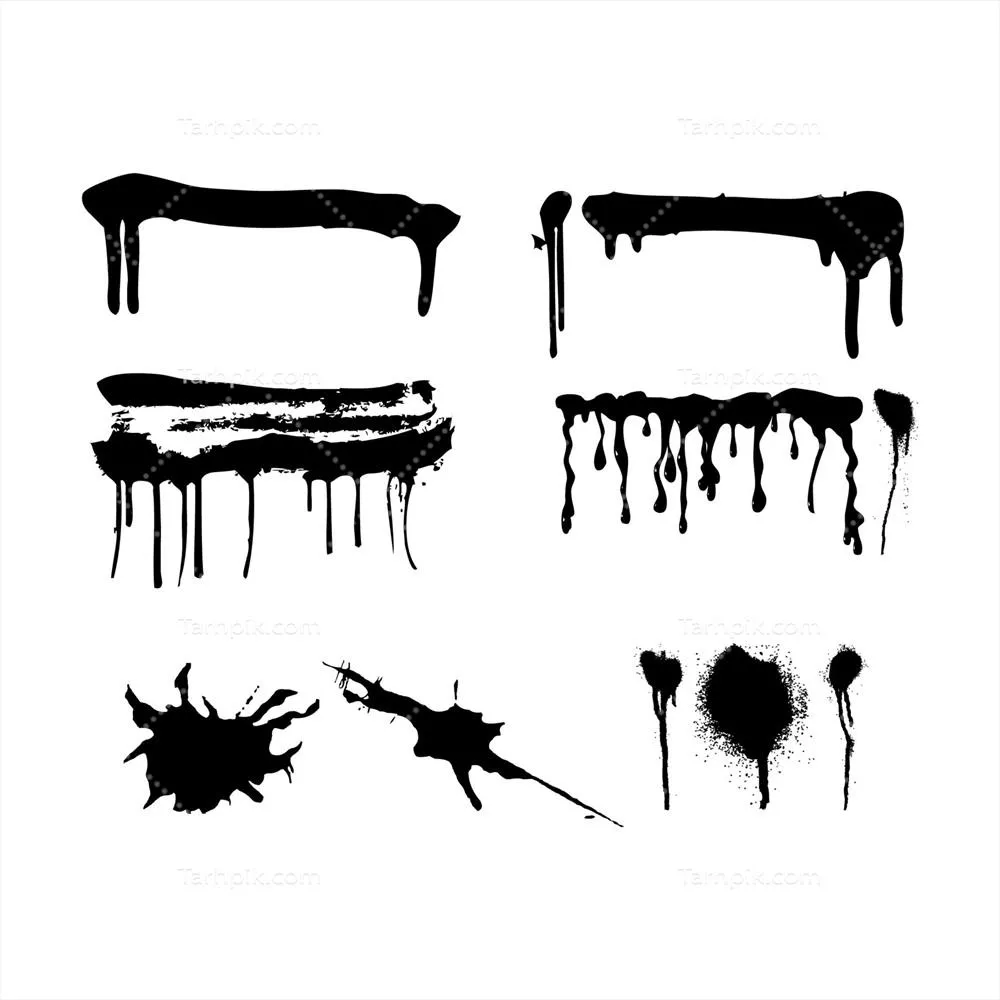 وکتور ضربههای قلم مو و پراکنش خون برای طراحیهای هنری