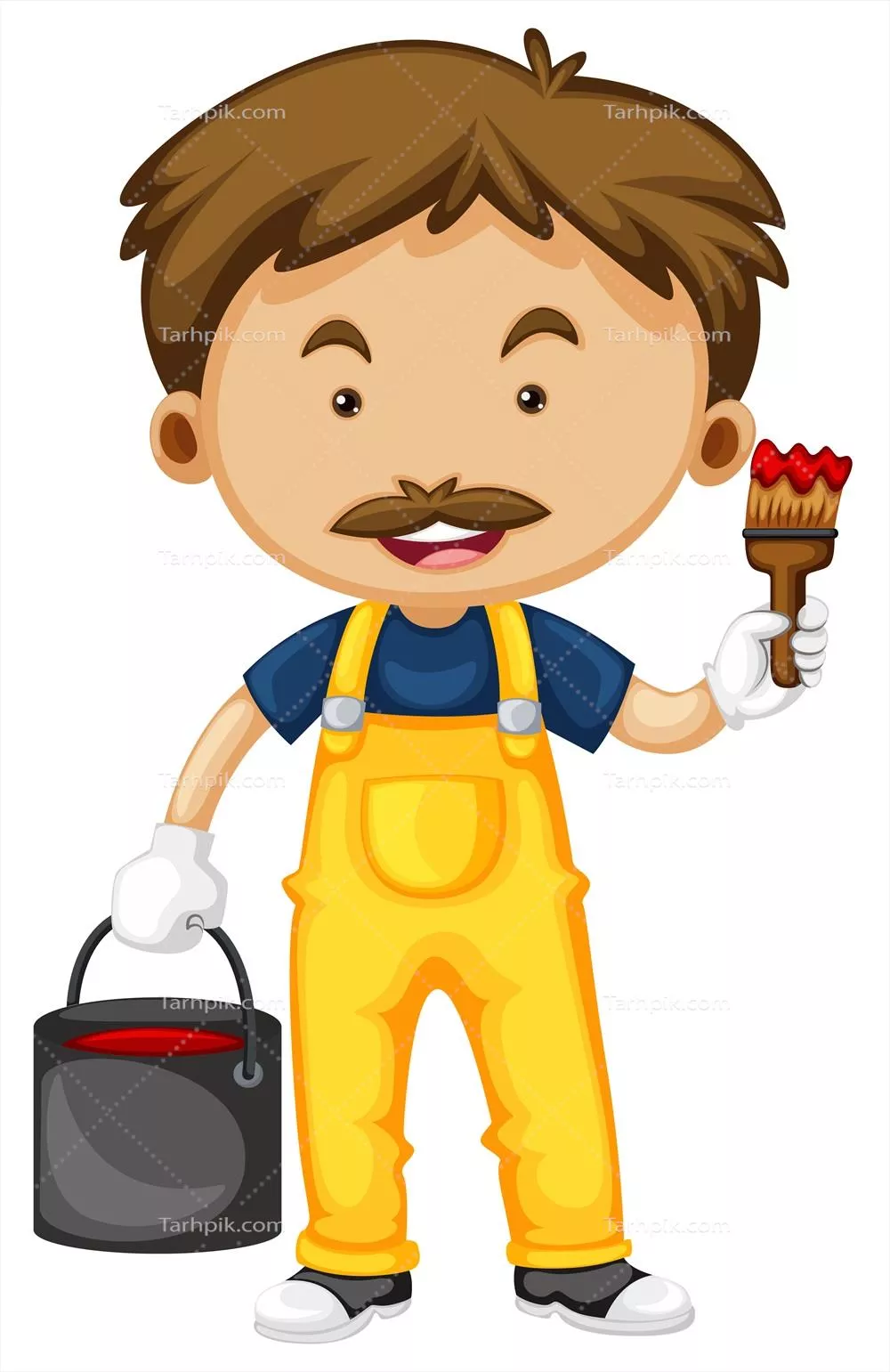 نقاش با قلم موی رنگی - تصویر وکتور هنری مدرن