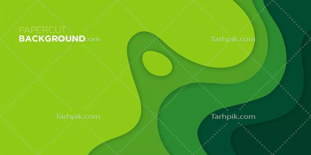 وکتور تصویر زمینه برش کاغذی انتزاعی با لایههای سبز موجی و بافت واقعی برای طراحی