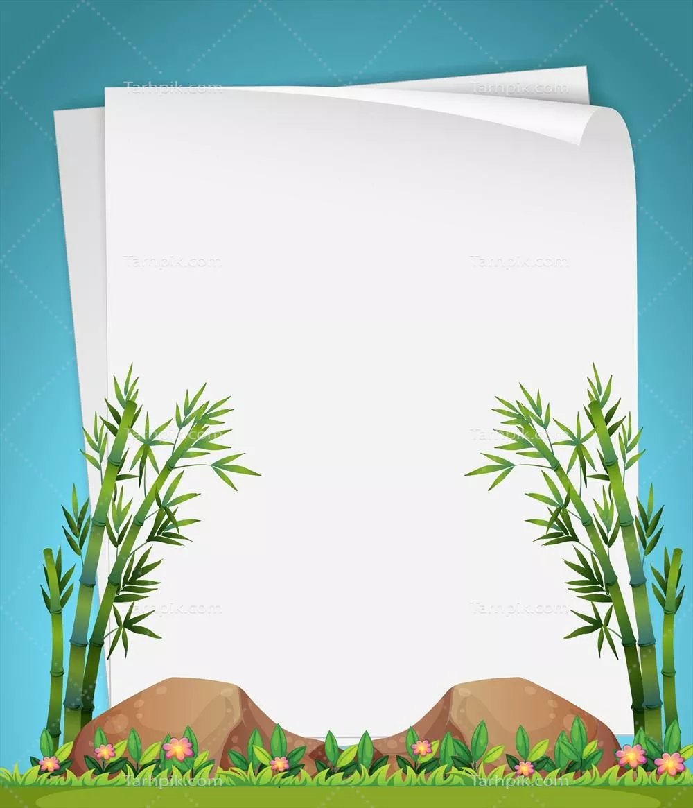 وکتور طراحی کاغذ با الهام از بامبو در باغ: تصاویری از زیبایی طبیعت