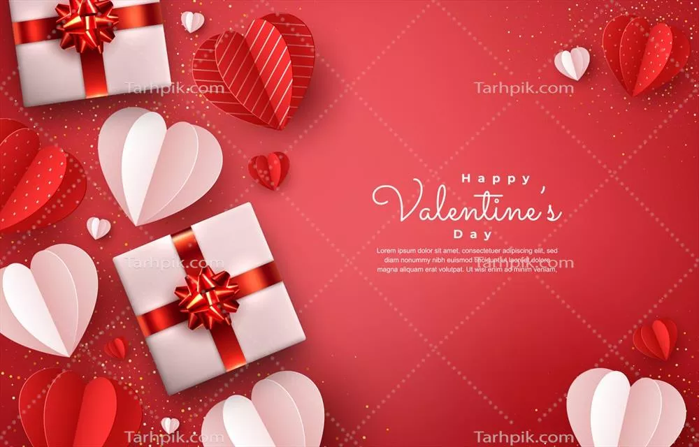 وکتور کارت ولنتاین به سبک قلب کاغذی: هدیه‌ای عاشقانه و دست‌ساز