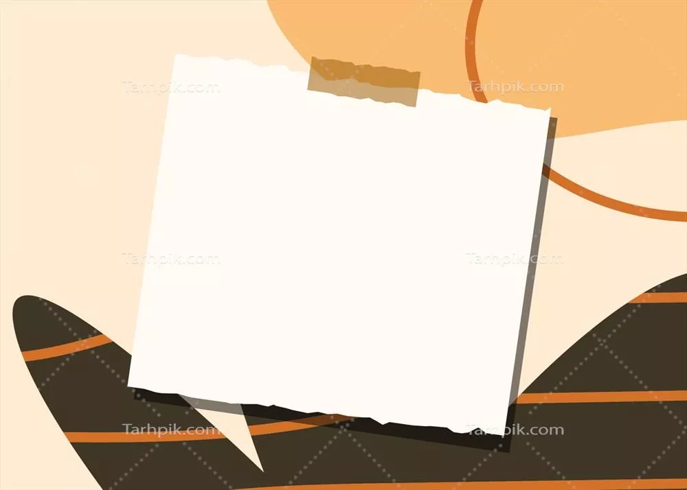 وکتور توجه به یادداشت کاغذی بر روی پسزمینه اشکال انتزاعی طراحی شده با دست