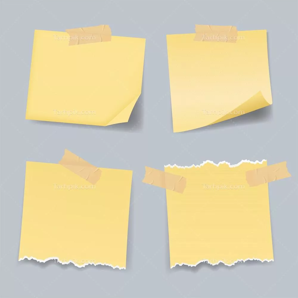 وکتور الگوی یادداشت کاغذی با نوار چسب برای استفاده در پروژههای مختلف