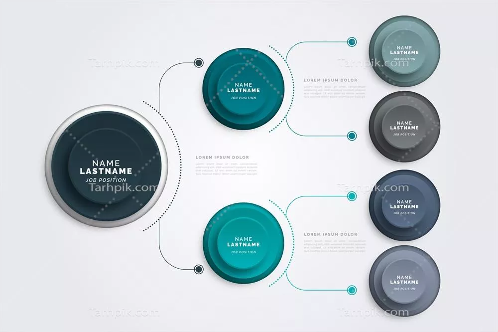 اینفوگرافیک چارت سازمانی به سبک کاغذی - وکتور زیبا و کاربردی