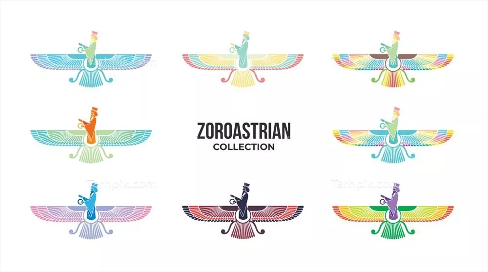 تصویر نماد زرتشتی به مناسبت نوروز پارسی با طراحی وکتور