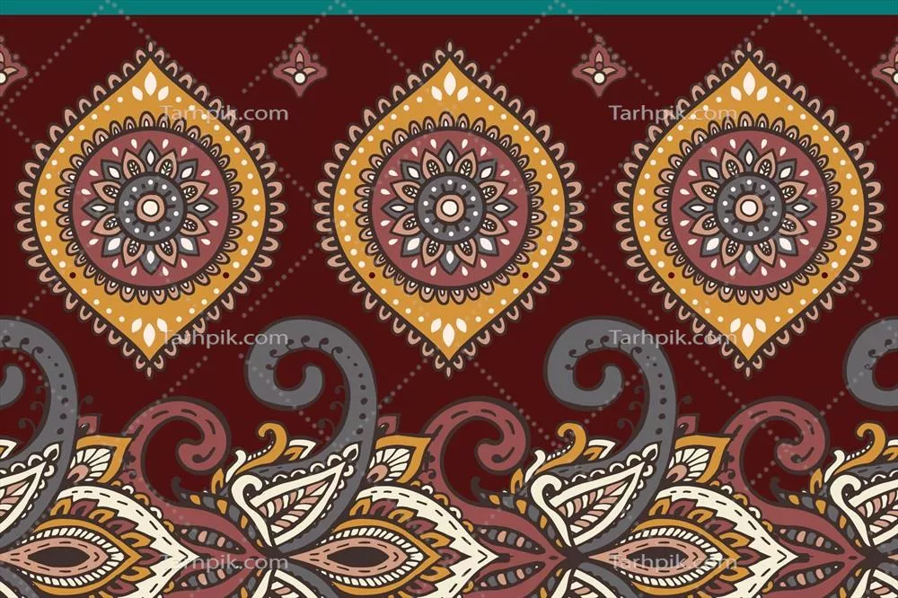 طراحی الگو در وکتور: حاشیه طراحی لباس سنتی آسیایی