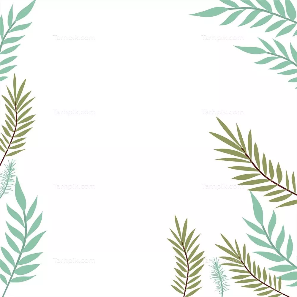 طراحی وکتور الگوی شاخه با برگ بر روی پس‌زمینه سفید