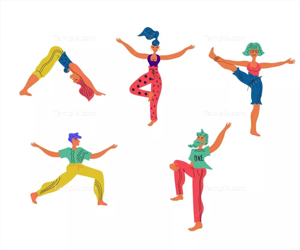 وکتور تمرینات یوگا برای جسم و روح: راهی به سلامتی و تندرستی با مراقبت از بدن