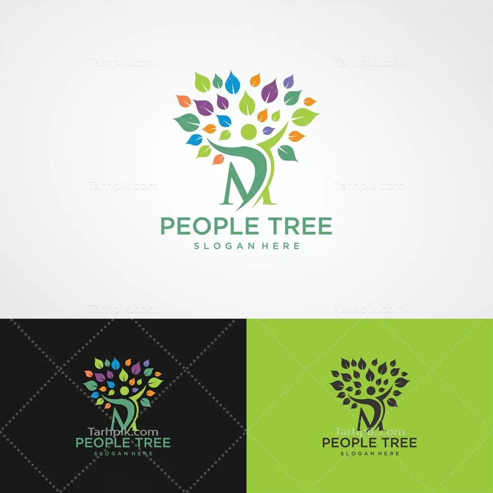 وکتور آیکون درخت با برگهای سبز برای مفهوم محیط زیست و پایداری