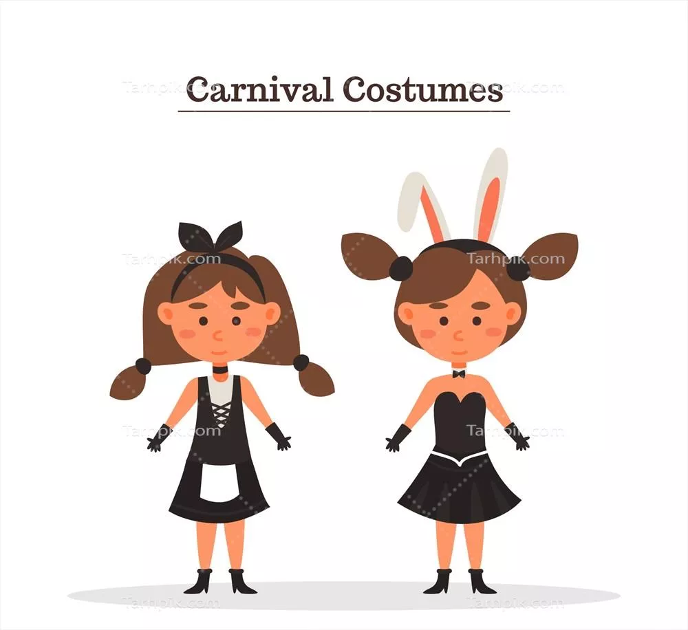 وکتور افراد با لباسهای کارناوال: تزئینات و نمادهای فرهنگی در هنر و طراحی