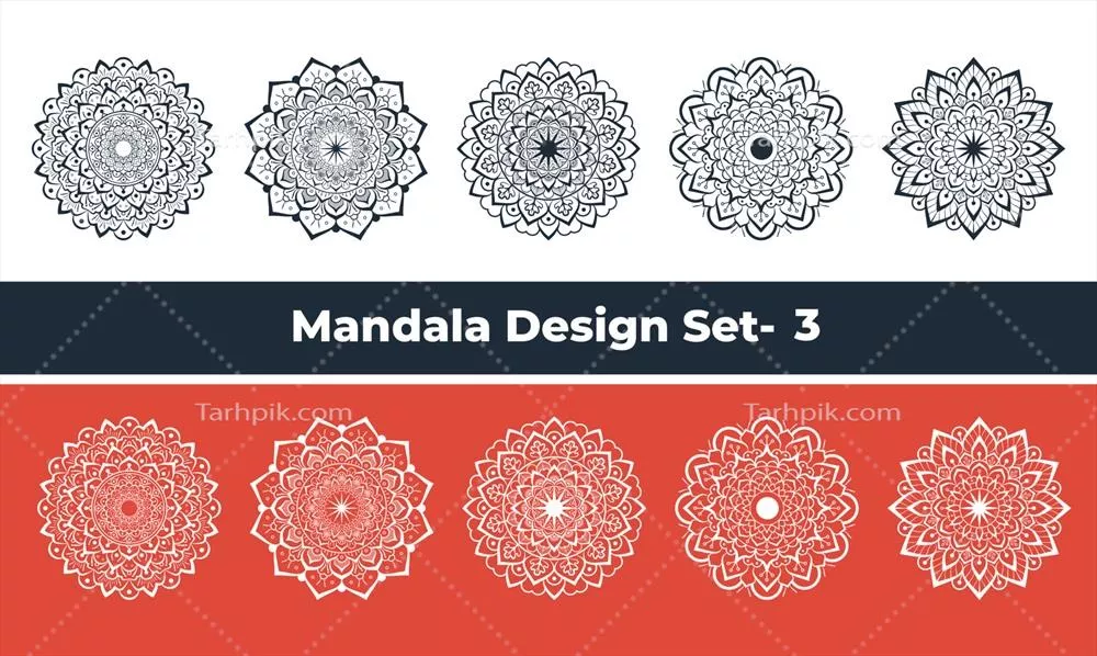 وکتور مجموعه ماندالا بی نقص برای طراحی و دکوراسیون انواع پروژه‌ها