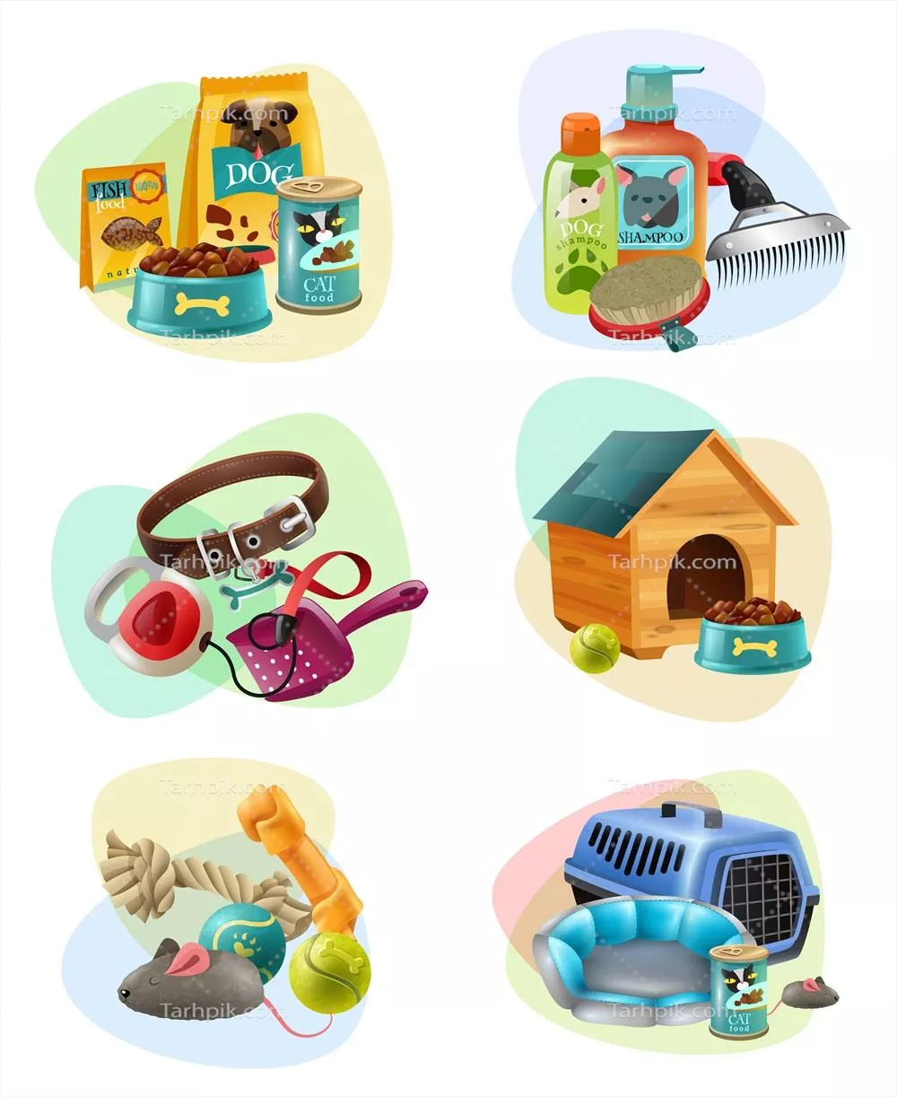 مجموعه آیکون های وکتور مفهوم مراقبت از حیوانات خانگی