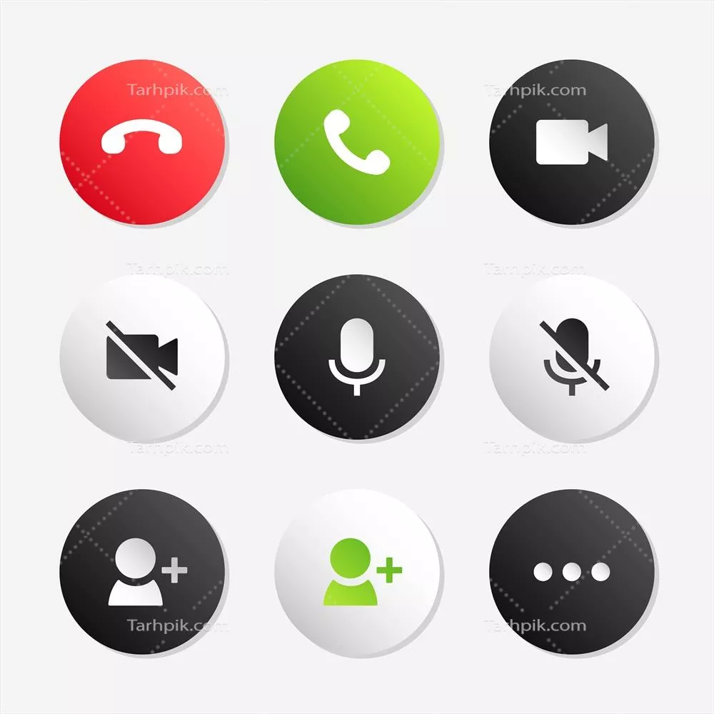 مجموعه آیکون‌های تلفن‌خانه به صورت وکتور برای طراحی‌های مدرن