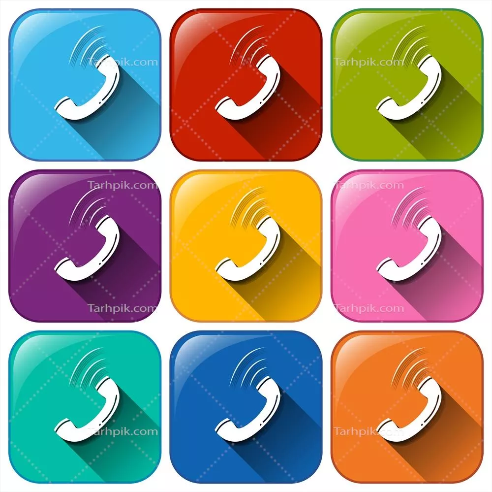 آیکون های تلفن - دو نوع وکتور برای استفاده در طراحی