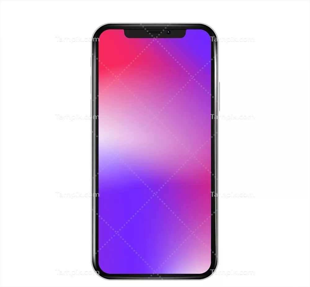 گوشی موبایل با والپیپر گرادیانی و طراحی وکتور زیبا