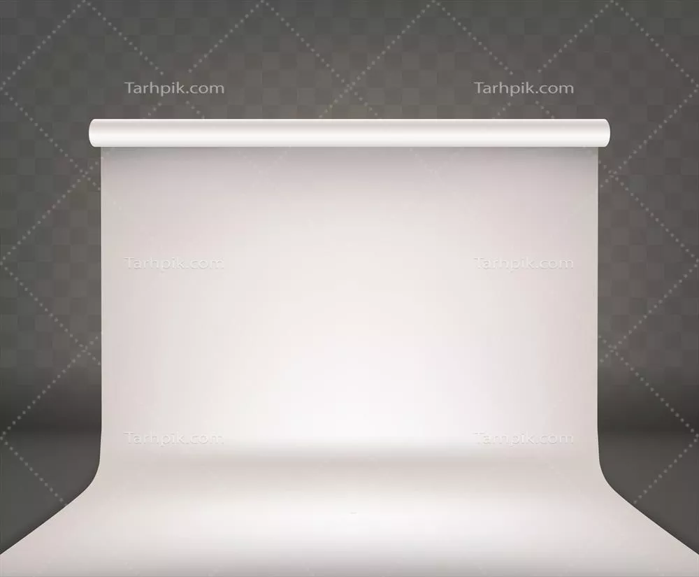 فضای داخلی خالی استودیو با پسزمینه سفید و طرح وکتور