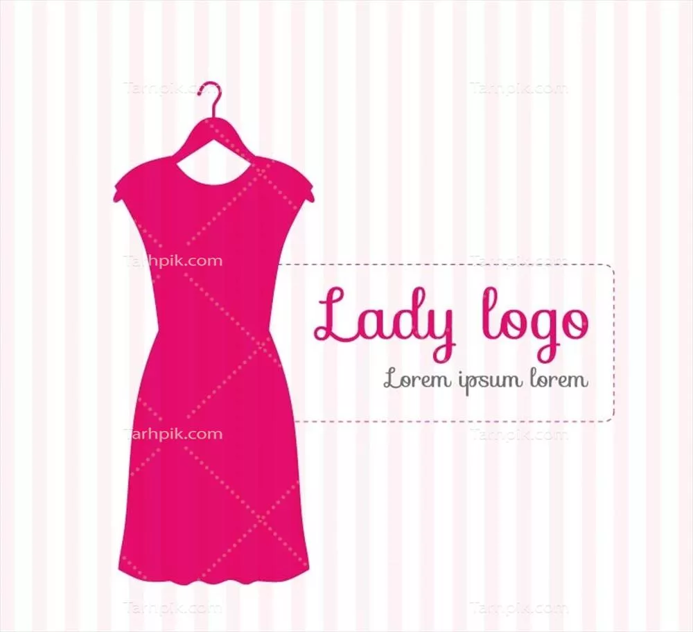 لوگوی وکتور لباس صورتی با طراحی زیبای مدرن و شیک