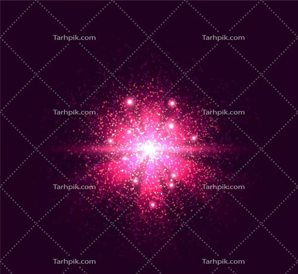 افکت ذرات انفجاری صورتی بر روی پس زمینه سیاه - طراحی وکتور